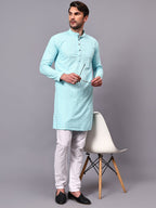 TerraDesi Royal Pista Bloom Chikankari Sequined Kurta Pajama Set