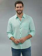 TerraDesi Alabaster Peak Solid Cotton Blend Formal Shirt