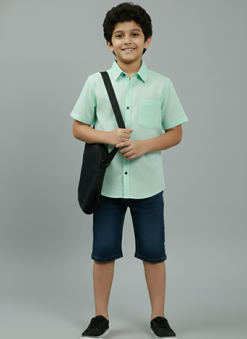 TerraDesi Cotton Blend Half Sleeve Shirt for Kids and Boys