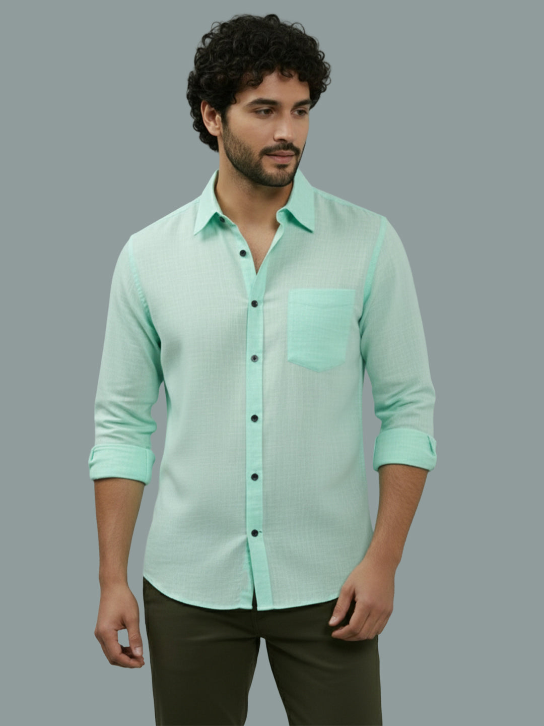 TerraDesi Ruby Regal Solid Cotton Blend Formal Shirt