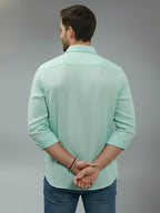 TerraDesi Alabaster Peak Solid Cotton Blend Formal Shirt