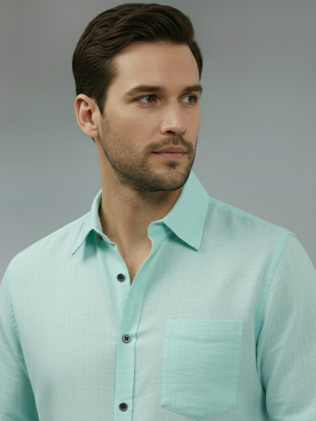TerraDesi Saffron Ember Solid Cotton Formal Shirt