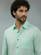 TerraDesi Ruby Regal Solid Cotton Blend Formal Shirt