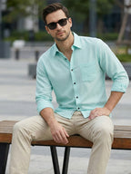TerraDesi Saffron Ember Solid Cotton Formal Shirt