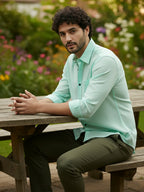 TerraDesi Ruby Regal Solid Cotton Blend Formal Shirt
