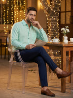 TerraDesi Alabaster Peak Solid Cotton Blend Formal Shirt