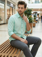 TerraDesi Men’s Essential Solid Cotton Blend Shirt