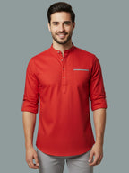 TerraDesi Men's Regular Fit Cotton Mandarin Collar Kurta (SE120)
