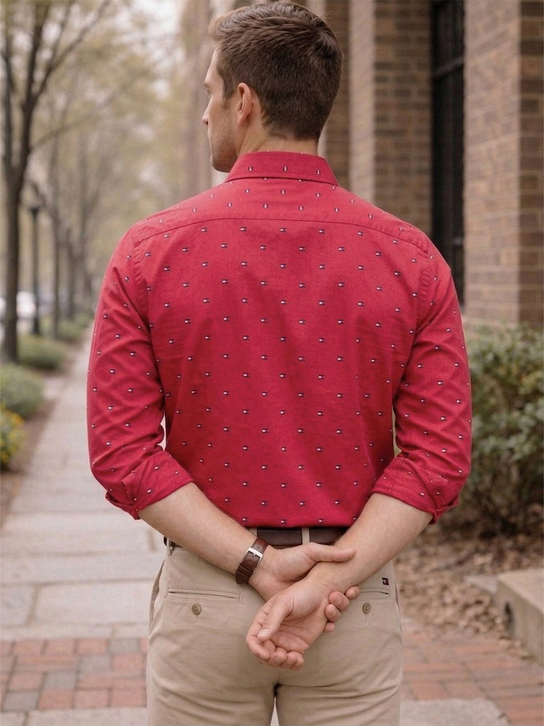 TerraDesi Urban Crest Printed Cotton Shirt for Men