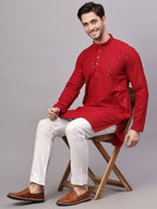 TerraDesi Golden Radiance Chikankari Sequined Kurta Pajama Set