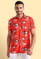 TerraDesi Sunset Palm Printed Shirt – Tropical Summer Casual Wear