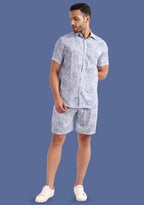 TerraDesi Sky Dahlia Linear Floral Viscose Co-Ord Set