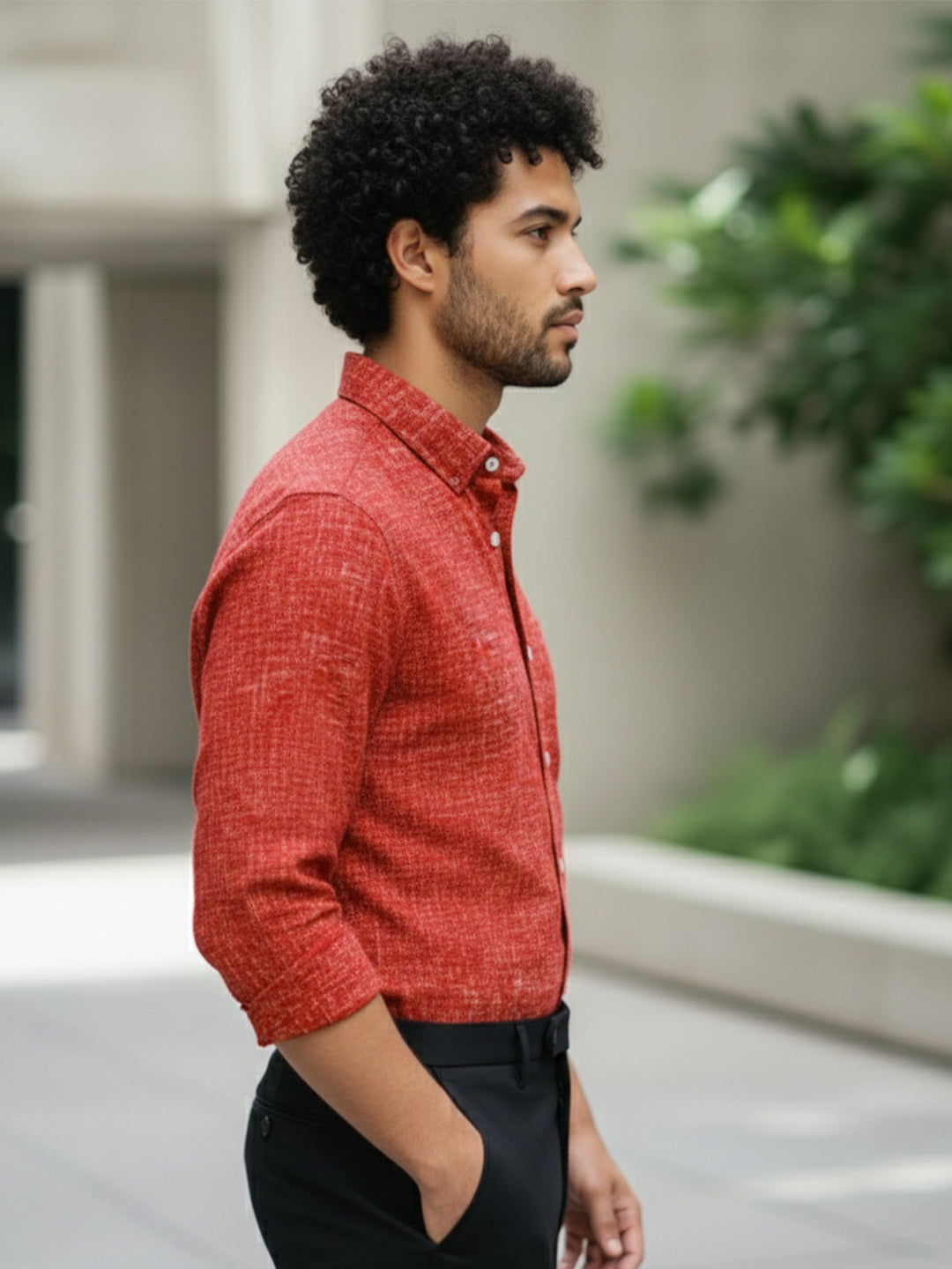 TerraDesi Charcoal Crosshatch Artisan Cotton Shirt