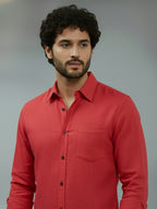 TerraDesi Ruby Regal Solid Cotton Blend Formal Shirt
