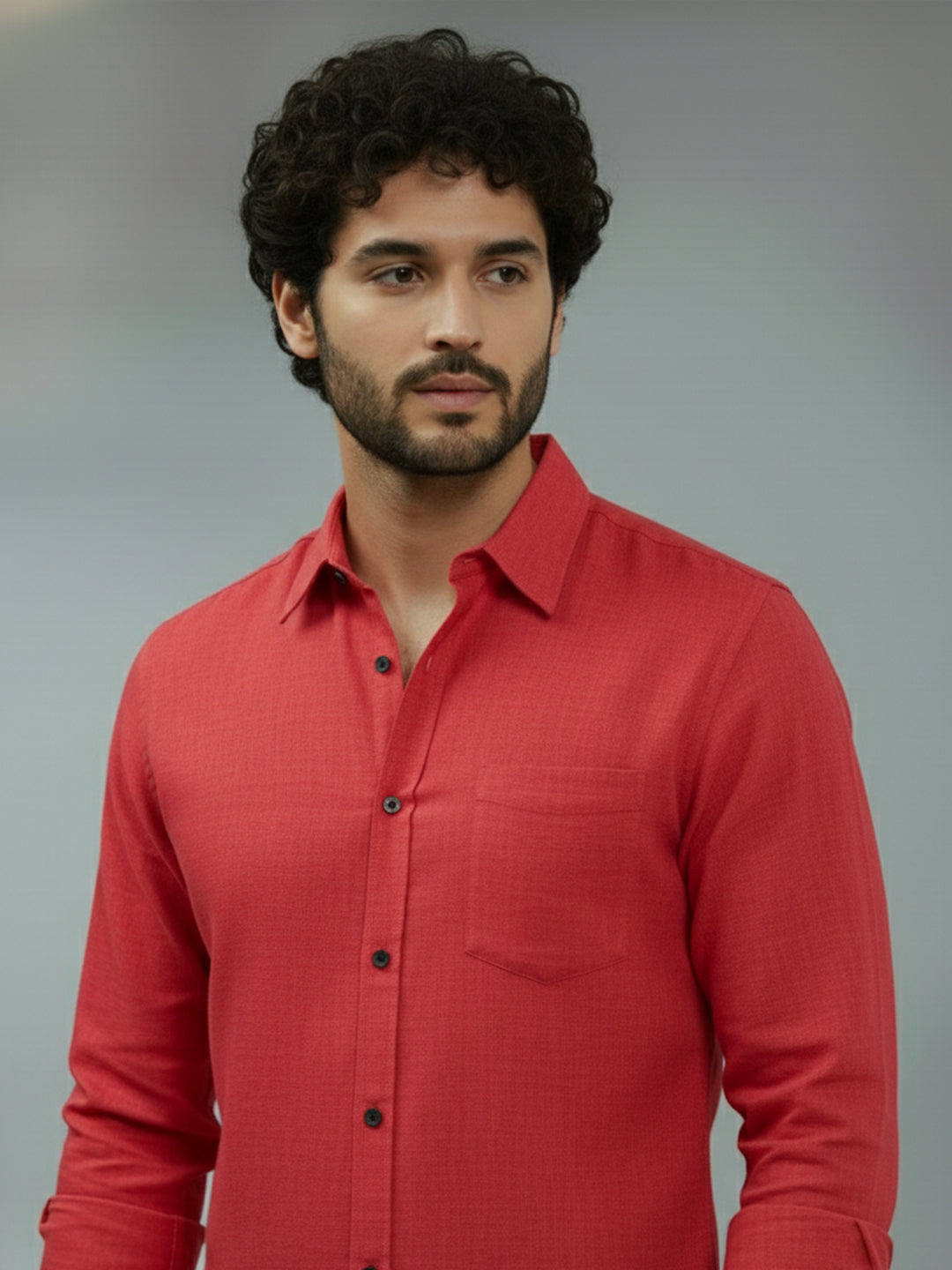 TerraDesi Ruby Regal Solid Cotton Blend Formal Shirt