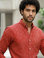 TerraDesi Charcoal Crosshatch Artisan Cotton Shirt