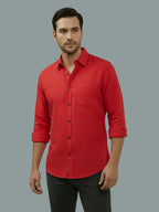 TerraDesi Saffron Ember Solid Cotton Formal Shirt