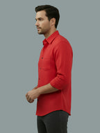 TerraDesi Saffron Ember Solid Cotton Formal Shirt