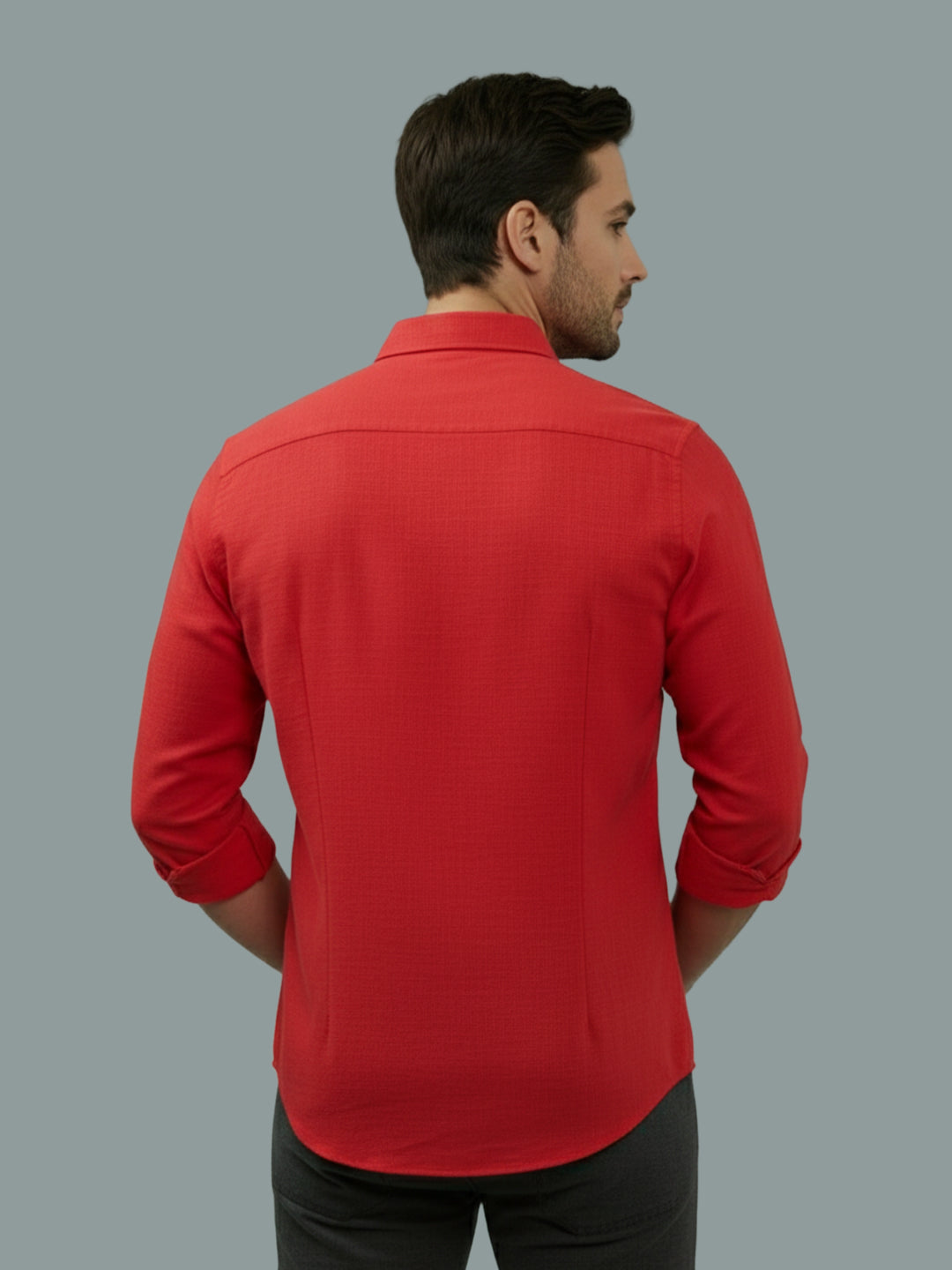 TerraDesi Saffron Ember Solid Cotton Formal Shirt