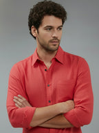 TerraDesi Onyx Stealth Solid Cotton Blend Formal Shirt