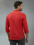 TerraDesi Alabaster Peak Solid Cotton Blend Formal Shirt