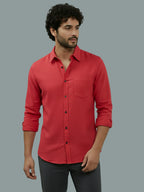 TerraDesi Ruby Regal Solid Cotton Blend Formal Shirt