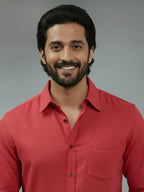 TerraDesi Citrine Glow Solid Cotton Blend Formal Shirt