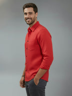 TerraDesi Alabaster Peak Solid Cotton Blend Formal Shirt