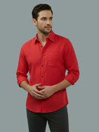 TerraDesi Saffron Ember Solid Cotton Formal Shirt