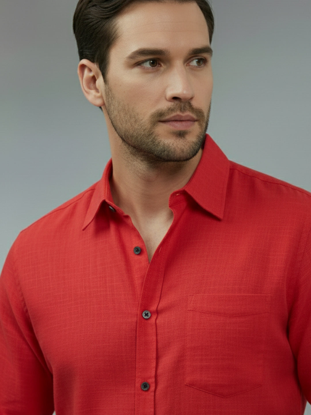 TerraDesi Saffron Ember Solid Cotton Formal Shirt