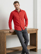 TerraDesi Alabaster Peak Solid Cotton Blend Formal Shirt