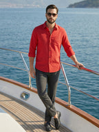 TerraDesi Saffron Ember Solid Cotton Formal Shirt