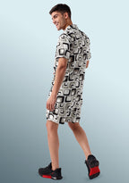 TerraDesi Monochromatic Retro Square Viscose Co-Ord Set