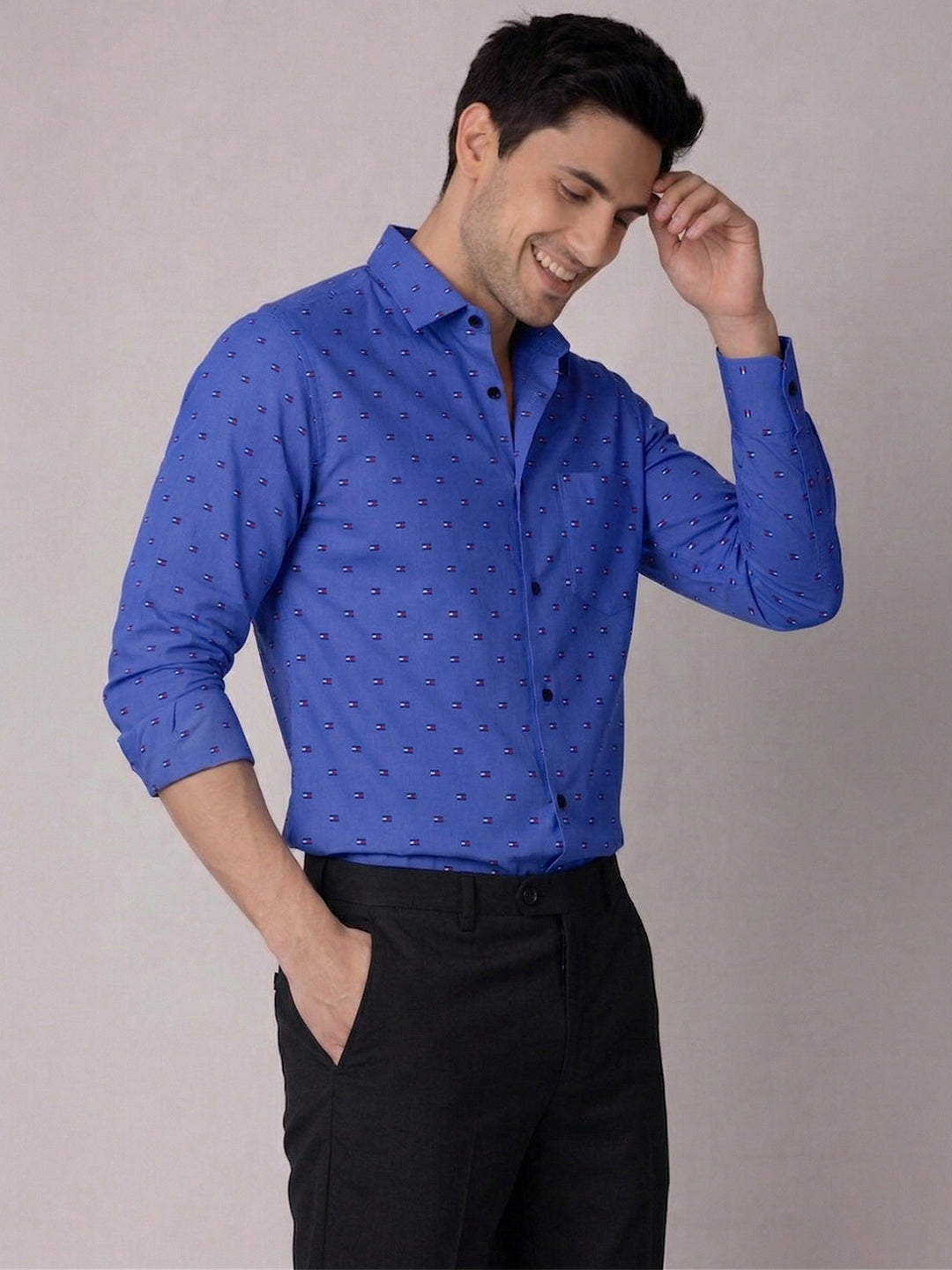 TerraDesi Urban Crest Printed Cotton Shirt for Men