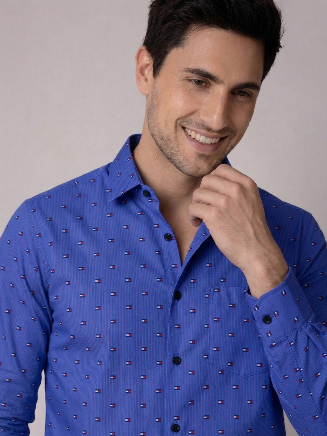 TerraDesi Urban Crest Printed Cotton Shirt for Men