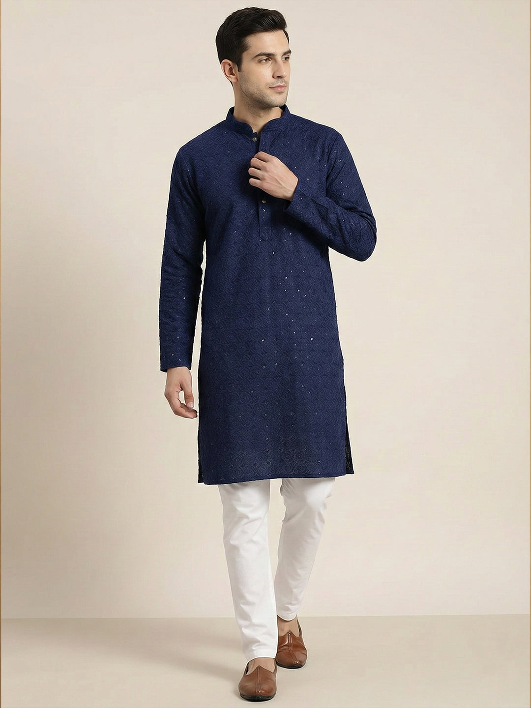 NoirVansh Luxe Sequin Kurta | TerraDesi Black Festive Statement Kurta