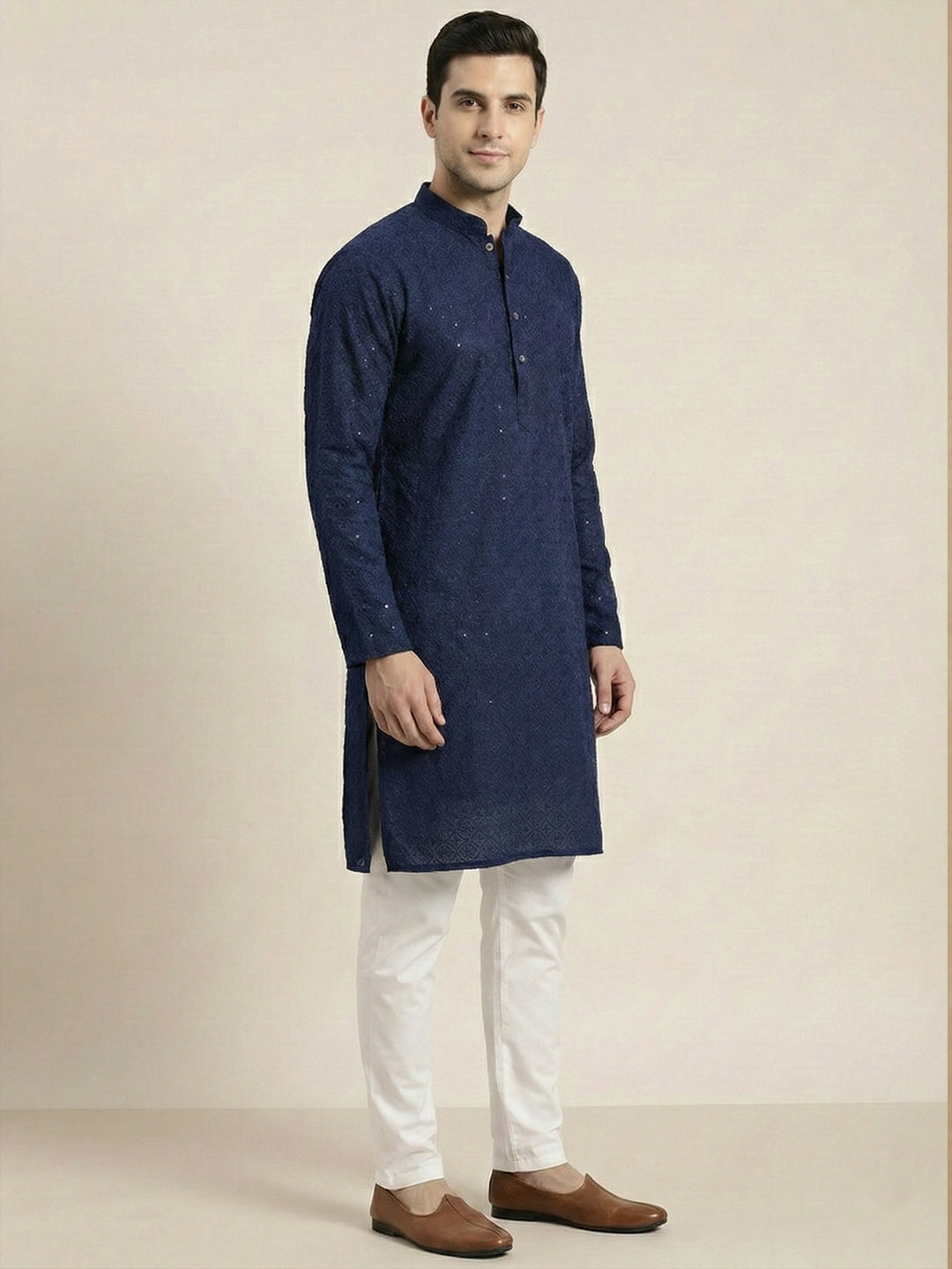 NoirVansh Luxe Sequin Kurta | TerraDesi Black Festive Statement Kurta