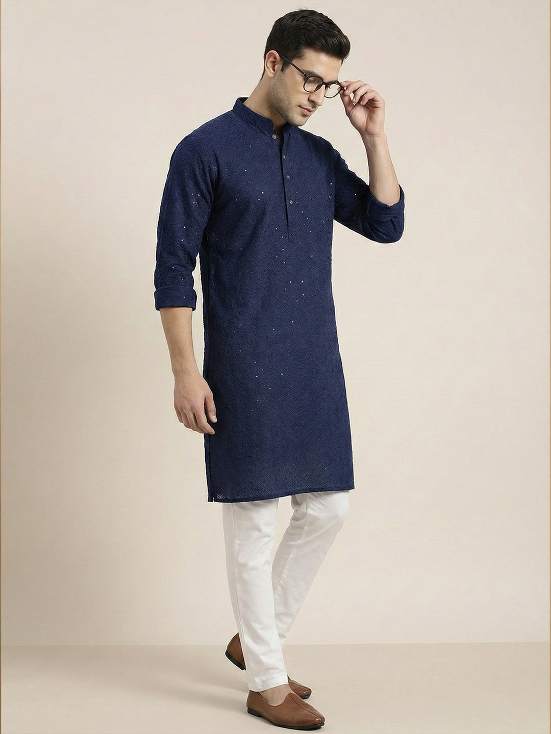 NoirVansh Luxe Sequin Kurta | TerraDesi Black Festive Statement Kurta