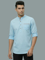 TerraDesi Men's Casual Regular Fit Full Sleeve Pocket Contrast Kurta (SE119)