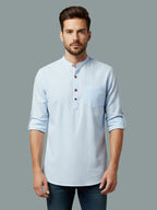 TerraDesi Men's Regular Fit Cotton Mandarin Collar Kurta (SE120)