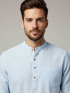 TerraDesi Men's Regular Fit Cotton Mandarin Collar Kurta (SE120)