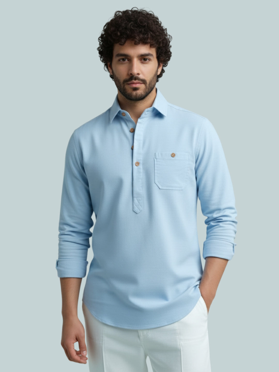 TerraDesi Modern Cotton Kurta for Men – Casual Ethnic Essential (SE86)