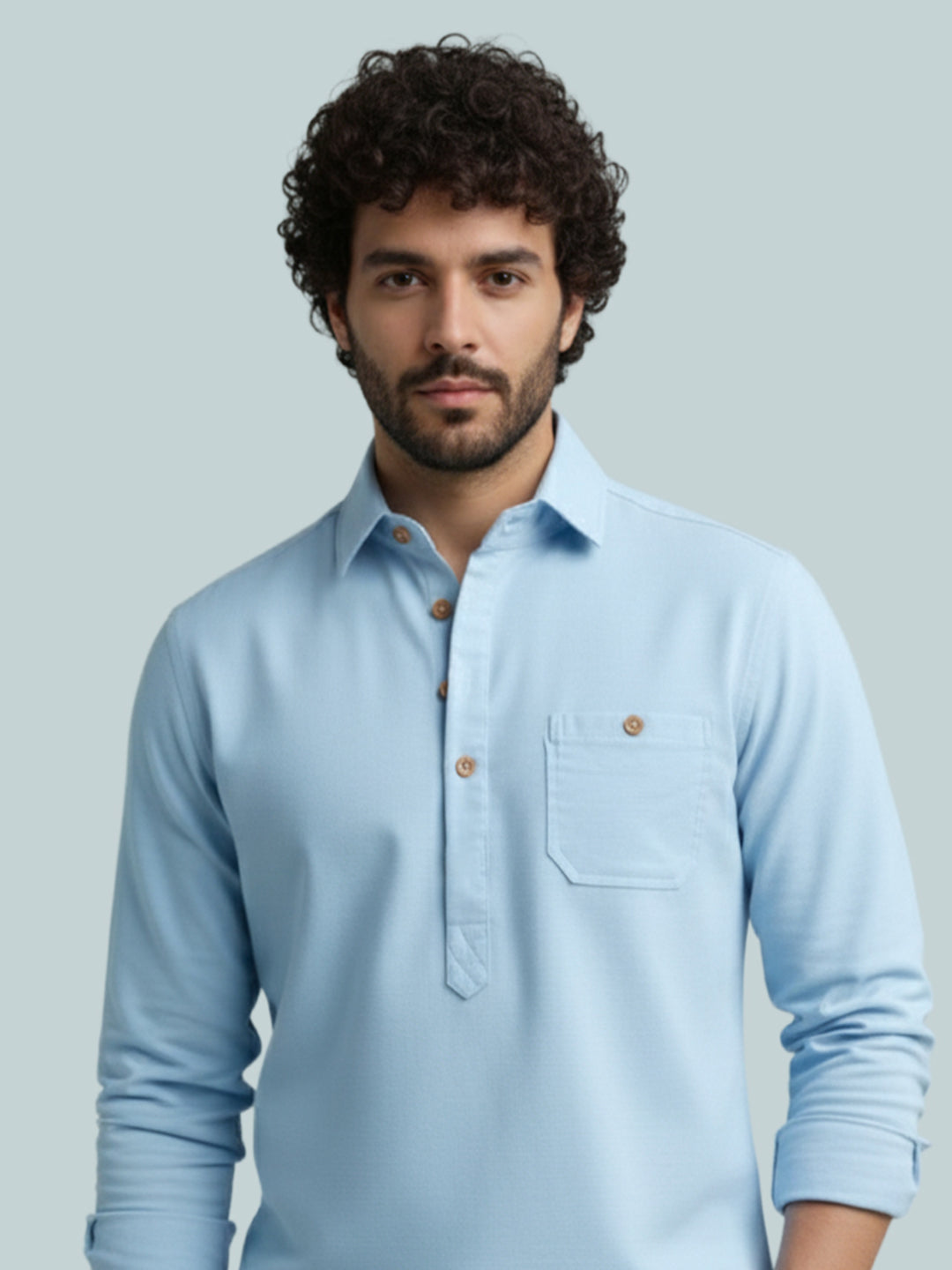 TerraDesi Modern Cotton Kurta for Men – Casual Ethnic Essential (SE86)