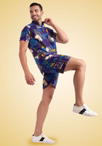 TerraDesi Cobalt Abstract Expressionist Viscose Co-Ord Set