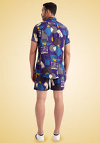 TerraDesi Cobalt Abstract Expressionist Viscose Co-Ord Set