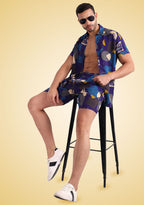 TerraDesi Cobalt Abstract Expressionist Viscose Co-Ord Set