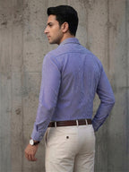 TerraDesi Royal Blue Pinstripe Cotton Shirt – Modern Classic Regular Fit