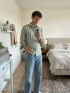 TerraDesi Coastal Stripe Cotton Casual Shirt