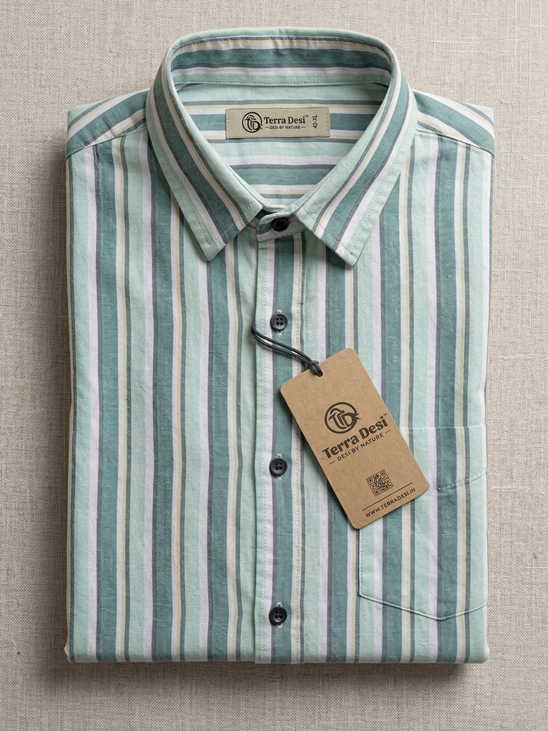 TerraDesi Coastal Stripe Cotton Casual Shirt