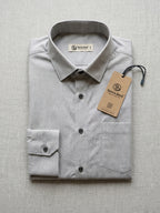TerraDesi Ash Grey Micro-Texture Cotton Shirt – Refined Everyday Classic